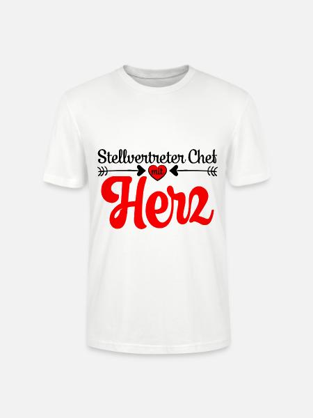 Stellvertreter Chef Stellvertretung mit Herz Danke - Stanley/Stella Unisex Bio-T-Shirt CRAFTER - Weiß