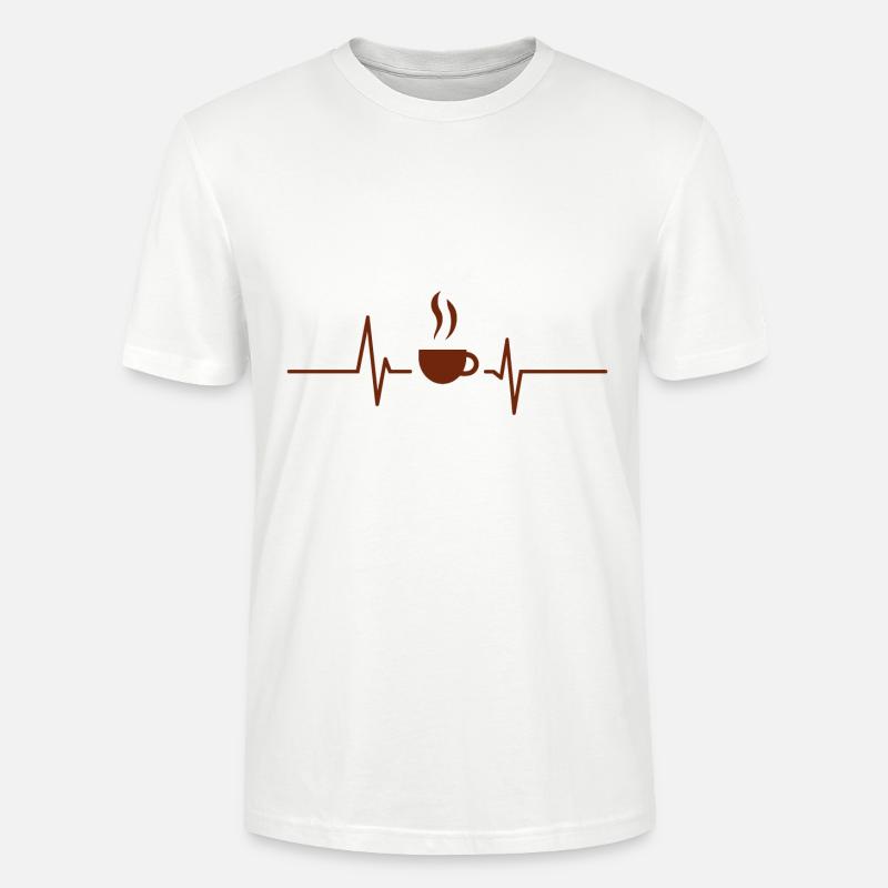 Kaffee - Herzschlag Herzfrequenz - Stanley/Stella Unisex Bio-T-Shirt CRAFTER - Weiß