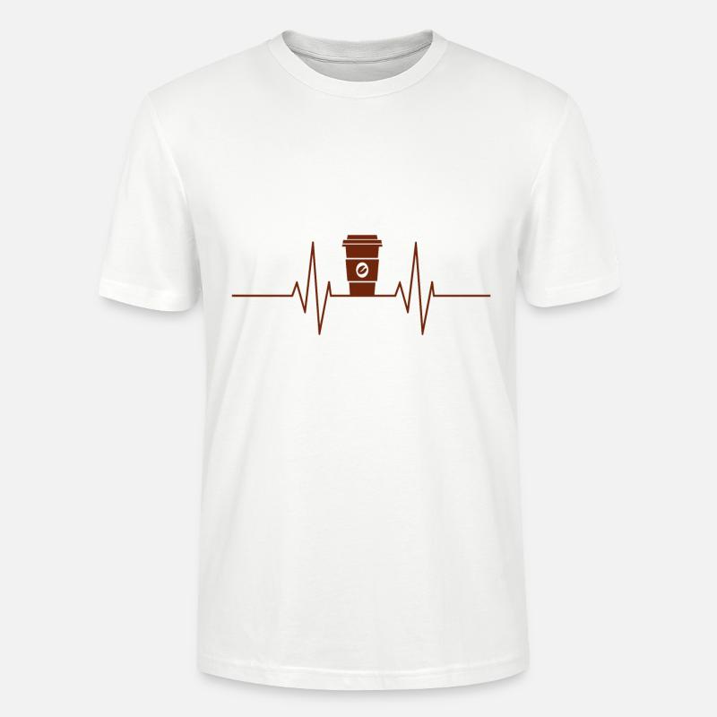 Kaffee - Herzschlag Herzfrequenz - Stanley/Stella Unisex Bio-T-Shirt CRAFTER - Weiß