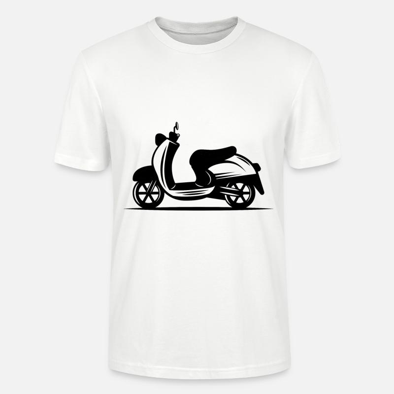 Mofa - Motorroller - Moped - Stanley/Stella Unisex Bio-T-Shirt CRAFTER - Weiß