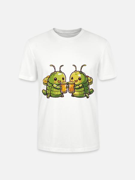 Wurm Bier Lustig Party - Stanley/Stella Unisex Bio-T-Shirt CRAFTER - Weiß
