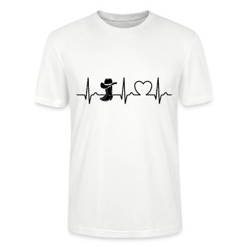 Linedance Herzkurve Country Fan - Geschenk - Stanley/Stella Unisex Bio-T-Shirt CRAFTER - Weiß - Vorne - Alina (178cm) & Michal (187cm)