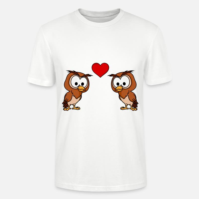 Eule Comic Paar liebe - Stanley/Stella Unisex Bio-T-Shirt CRAFTER - Weiß