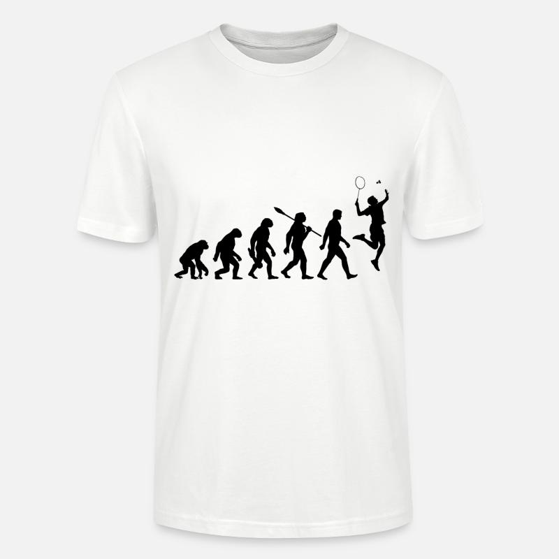 Evolution - Badminton - Sport - T-shirt bio CRAFTER Stanley Stella Unisexe - blanc