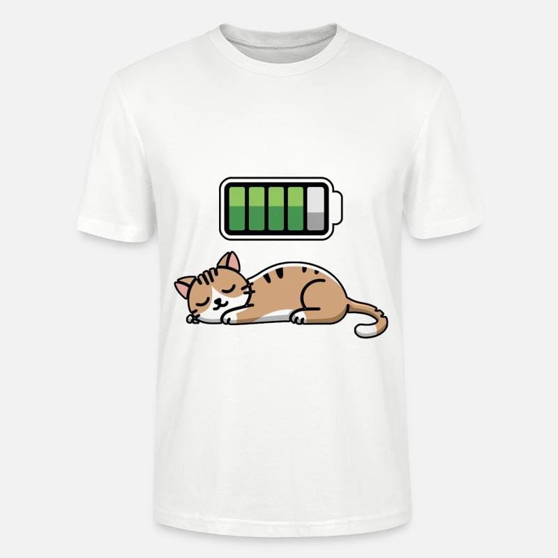 Cat Sleeping Recharging Night Bedtime - Stanley/Stella Unisex Bio-T-Shirt CRAFTER - Weiß