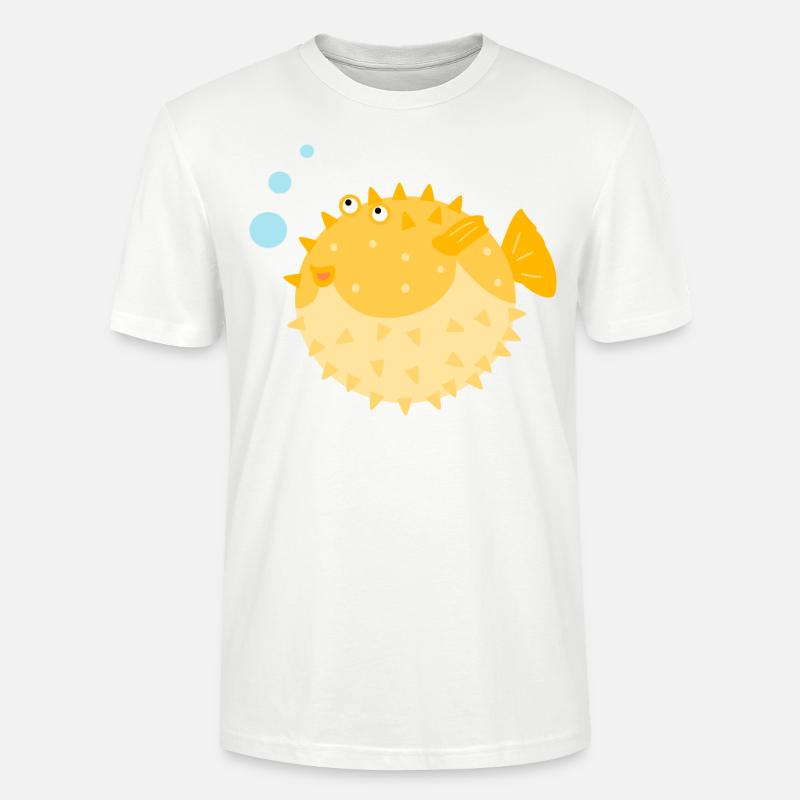 Poisson-globe mignon - T-shirt bio CRAFTER Stanley Stella Unisexe - blanc