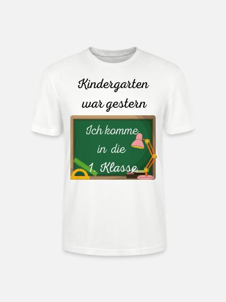 Einschulung Kindergarten war gestern - Stanley/Stella Unisex Bio-T-Shirt CRAFTER - Weiß