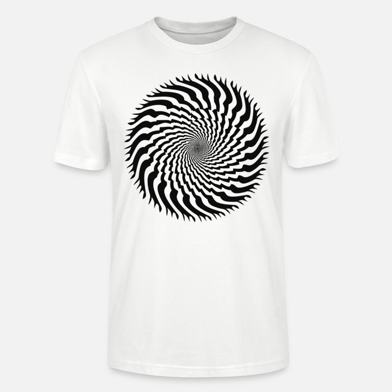 Optical illusion jagged spiral - Stanley/Stella CRAFTER Unisex Organic T-Shirt - white