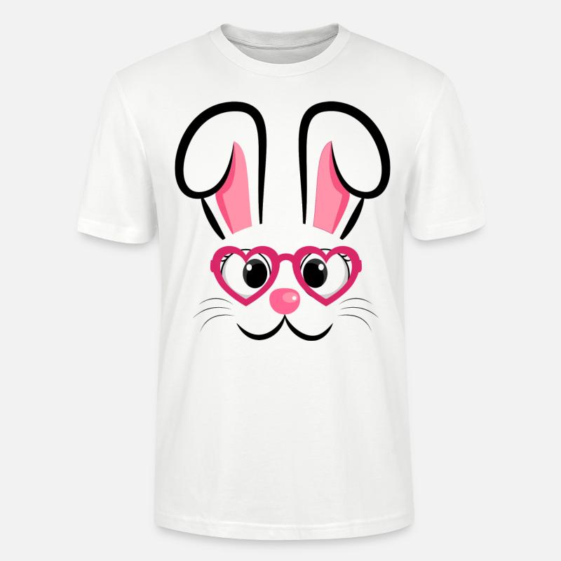 Hasengesicht mit Herzchenbrille - Stanley/Stella Unisex Bio-T-Shirt CRAFTER - Weiß