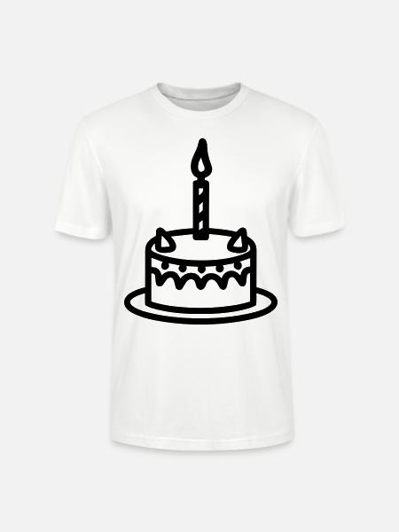 Birthday cake - Stanley/Stella CRAFTER Unisex Organic T-Shirt - white