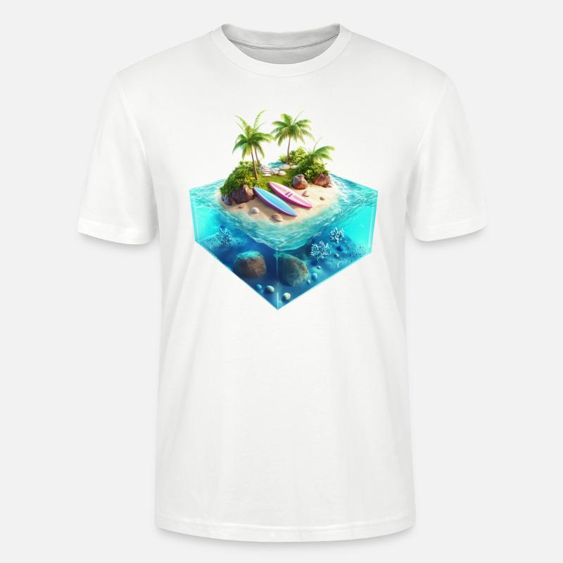 Vacarion Square 3D - Stanley/Stella CRAFTER Unisex Organic T-Shirt - white