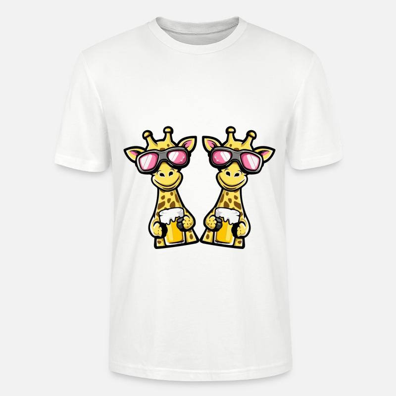 Giraffe Ski Team Bier - Stanley/Stella Unisex Bio-T-Shirt CRAFTER - Weiß