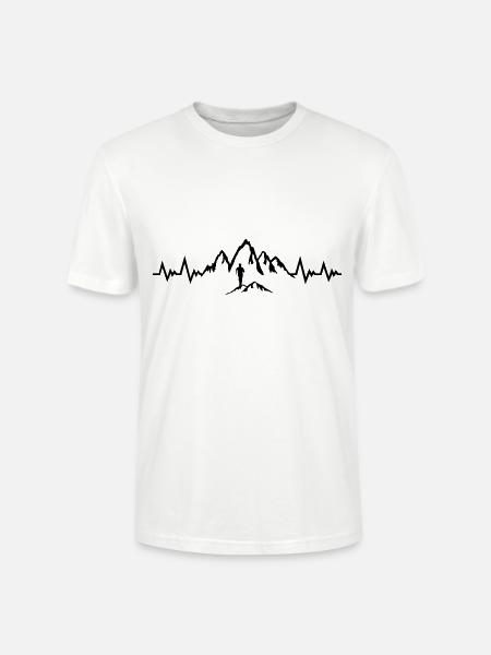 Rythme cardiaque de trail running, pouls de course - homme - T-shirt bio CRAFTER Stanley Stella Unisexe - blanc