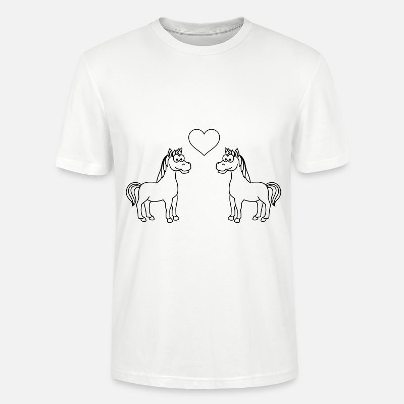 Einhorn Comic Paar liebe - Stanley/Stella Unisex Bio-T-Shirt CRAFTER - Weiß