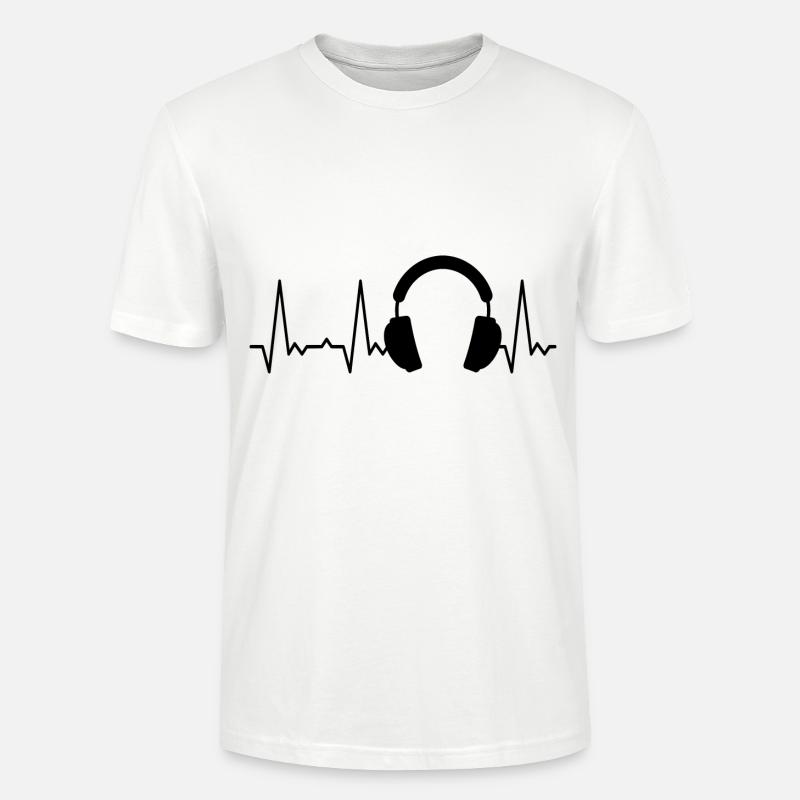 Herzschlag Kopfhörer - Stanley/Stella Unisex Bio-T-Shirt CRAFTER - Weiß