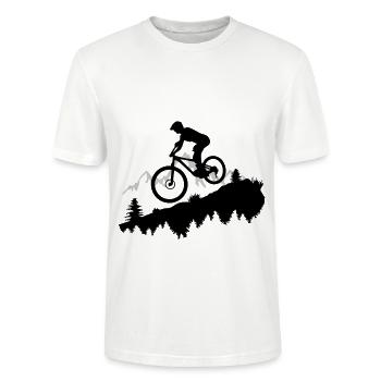 Mountainbiken, Mountainbike und Berge - Stanley/Stella Unisex Bio-T-Shirt CRAFTER - Weiß - Vorne - Alina (178cm) & Michal (187cm)