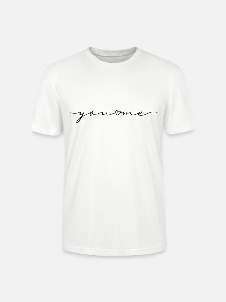 Dig og mig Du og mig elsker kalligrafi - Stanley Stella CRAFTER unisex økologisk-T-shirt - hvid