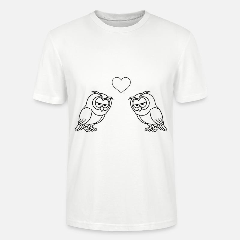 Eule Comic Paar Liebe - Stanley/Stella Unisex Bio-T-Shirt CRAFTER - Weiß