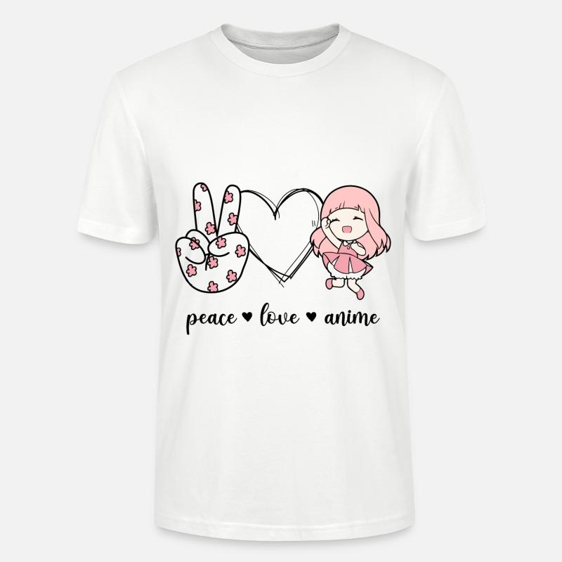 Peace Love Anime - Stanley/Stella Unisex Bio-T-Shirt CRAFTER - Weiß