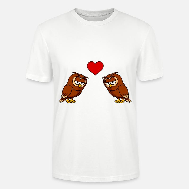 Eule Comic Paar Liebe - Stanley/Stella Unisex Bio-T-Shirt CRAFTER - Weiß