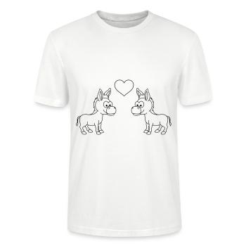 Donkey Comic Couple amour - T-shirt bio CRAFTER Stanley Stella Unisexe - blanc - Devant - Alina (178cm) & Michal (187cm)