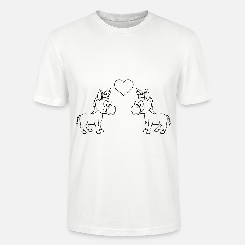 Esel Comic Paar liebe - Stanley/Stella Unisex Bio-T-Shirt CRAFTER - Weiß