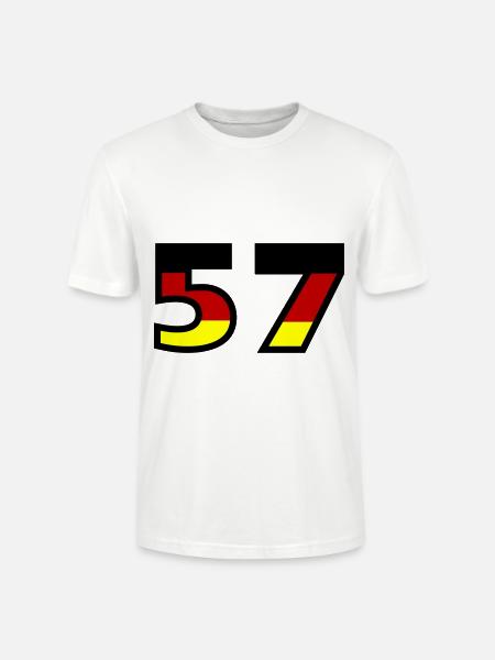 57 Number Germany Jersey - Stanley/Stella CRAFTER Unisex Organic T-Shirt - white