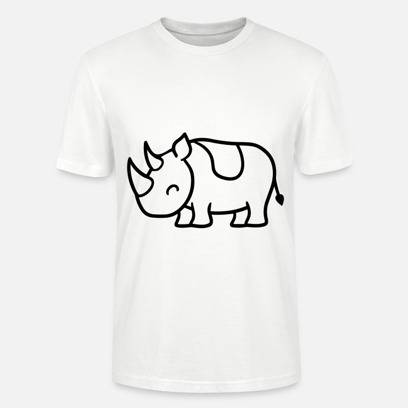 Rhinocéros - T-shirt bio CRAFTER Stanley Stella Unisexe - blanc