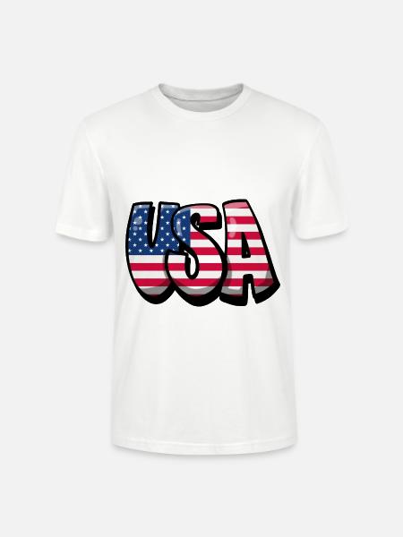 Conception d'Amérique USA avec drapeau - T-shirt bio CRAFTER Stanley Stella Unisexe - blanc