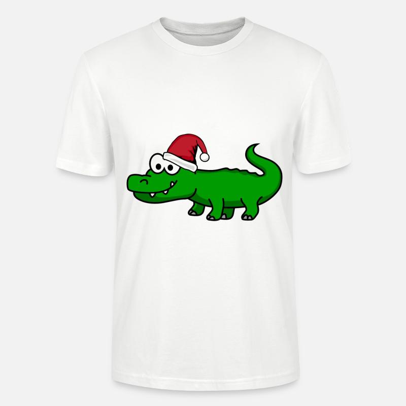 Alligator Weihnachten Comic - Stanley/Stella Unisex Bio-T-Shirt CRAFTER - Weiß