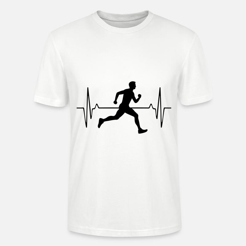 Running Marathon Mann Puls Frequenz - Stanley/Stella Unisex Bio-T-Shirt CRAFTER - Weiß
