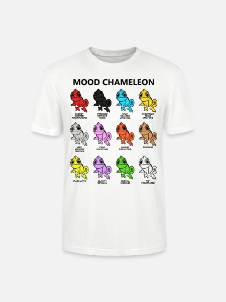Humør Moody Kamæleon Tegn Sjove dyr - Stanley Stella CRAFTER unisex økologisk-T-shirt - hvid