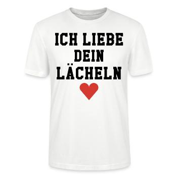 Ich liebe dein Lächeln - Stanley/Stella Unisex Bio-T-Shirt CRAFTER - Weiß - Vorne - Alina (178cm) & Michal (187cm)