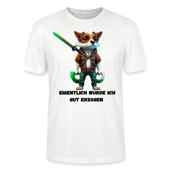 Unerwartet brav: Eigentlich gut erzogen? - Stanley/Stella Unisex Bio-T-Shirt CRAFTER - Weiß - Vorne - Alina (178cm) & Michal (187cm)