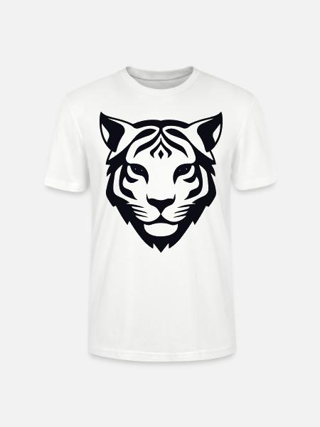 Felin Dschungel-Tigerkopf - Stanley/Stella Unisex Bio-T-Shirt CRAFTER - Weiß