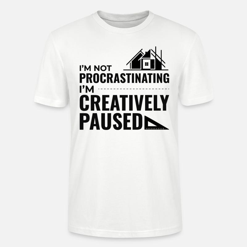 Architectes Construction Créativité Procrastination - T-shirt bio CRAFTER Stanley Stella Unisexe - blanc