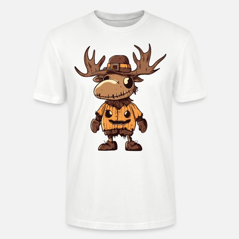 Elch Halloween Comic Lustig - Stanley/Stella Unisex Bio-T-Shirt CRAFTER - Weiß