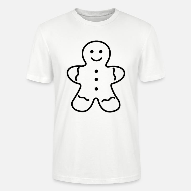 Gingerbread Man, Gingerbread Snacking - Stanley/Stella CRAFTER Unisex Organic T-Shirt - white