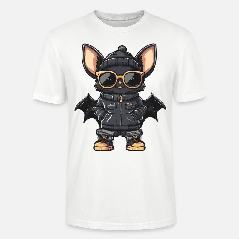Fledermaus Cool Comic - Stanley/Stella Unisex Bio-T-Shirt CRAFTER - Weiß