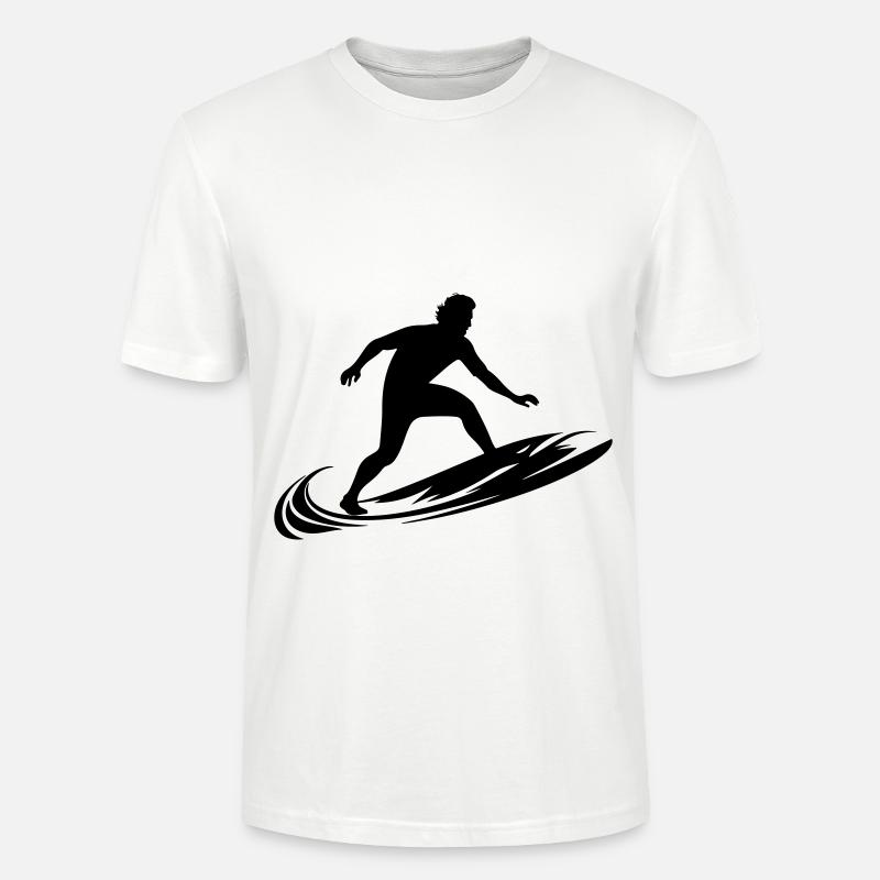 Surfer Mann Silhouette - Stanley/Stella Unisex Bio-T-Shirt CRAFTER - Weiß