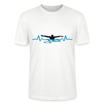 Schwimmer und Herzschag, schwimmen - Stanley/Stella Unisex Bio-T-Shirt CRAFTER - Weiß - Vorne - Alina (178cm) & Michal (187cm)