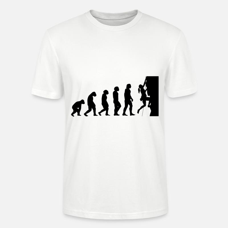 Evolution and Climbing - (2) - Stanley/Stella CRAFTER Unisex Organic T-Shirt - white