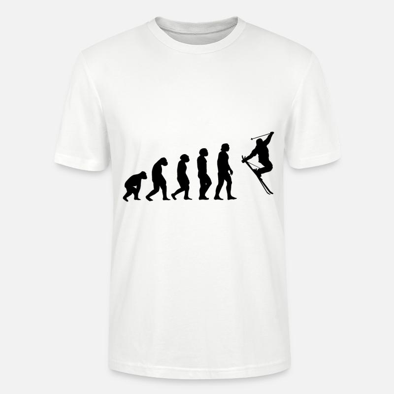 Évolution et ski - (2) - T-shirt bio CRAFTER Stanley Stella Unisexe - blanc