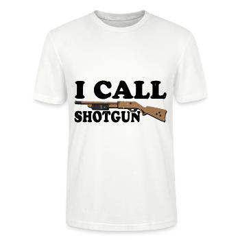 I Call Shotgun 10 - Stanley/Stella CRAFTER Unisex Organic T-Shirt - white - Front - Alina (178cm) & Michal (187cm)