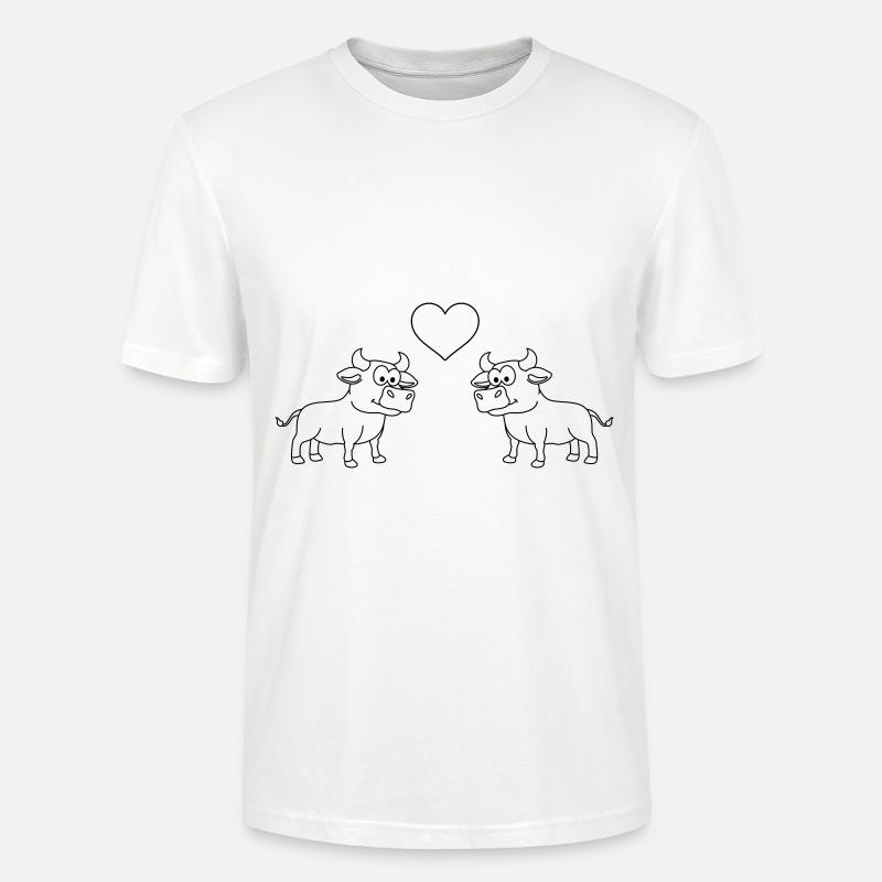 Stier Comic Paar Liebe - Stanley/Stella Unisex Bio-T-Shirt CRAFTER - Weiß