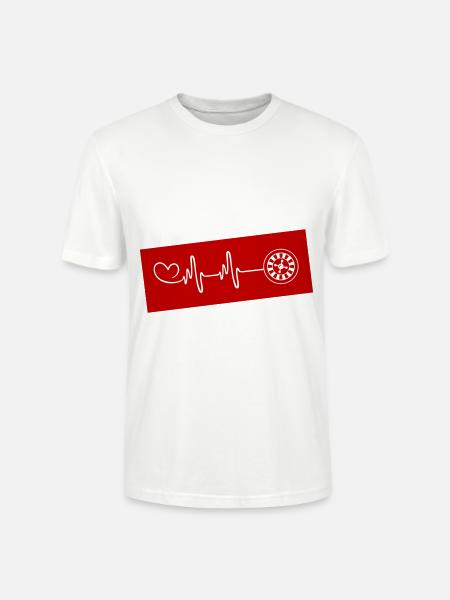 Roulette Pulse Heart - Stanley/Stella CRAFTER Unisex Organic T-Shirt - white