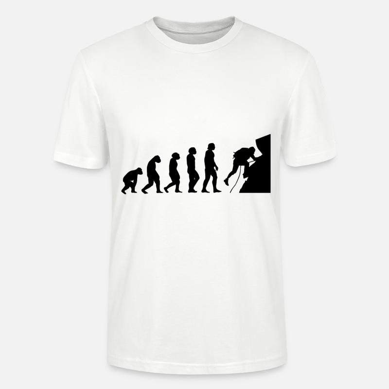 Evolution and Climbing - - Stanley/Stella CRAFTER Unisex Organic T-Shirt - white