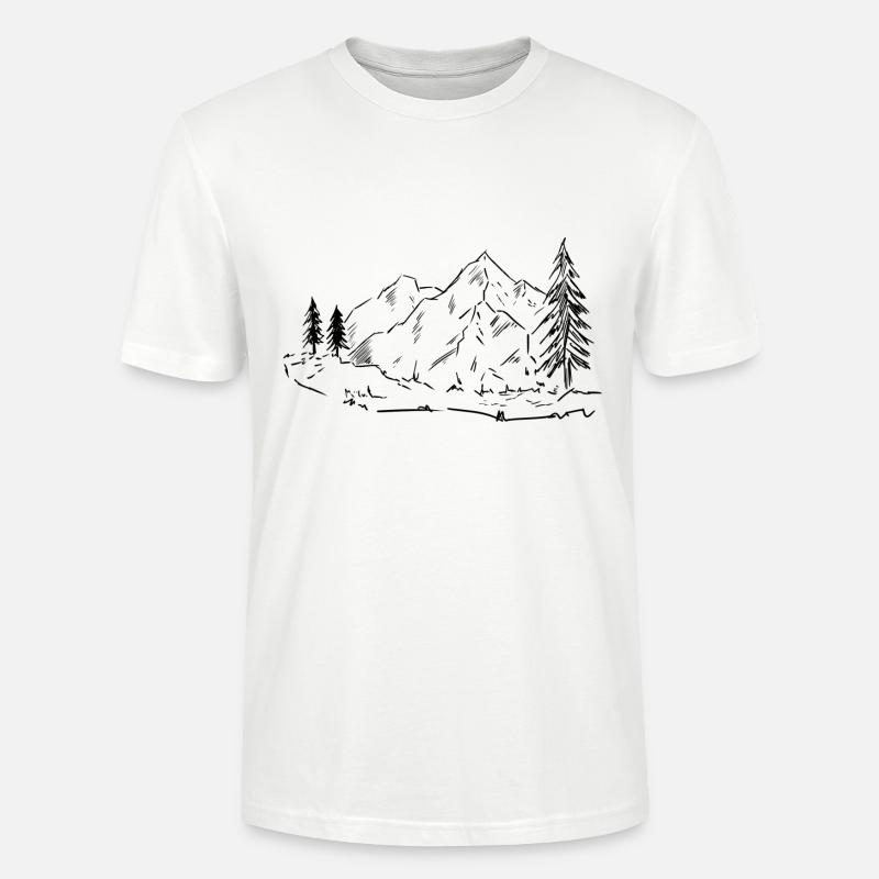 Berge Baum Wanderweg - Stanley/Stella Unisex Bio-T-Shirt CRAFTER - Weiß
