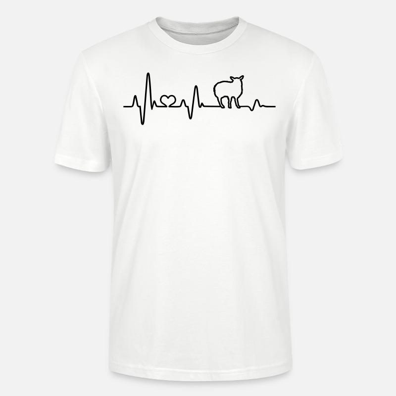 Schaf Schafbock Schäfer Geschenkidee Herzschlag - Stanley/Stella Unisex Bio-T-Shirt CRAFTER - Weiß