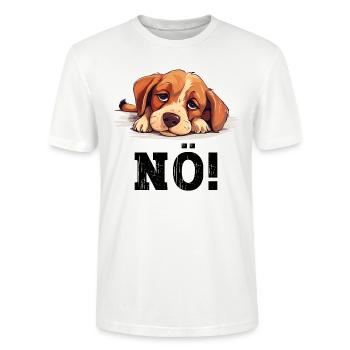 Hund Nö Einfach Nö No Nein Hündchen Lustig Spruch - Stanley/Stella Unisex Bio-T-Shirt CRAFTER - Weiß - Vorne - Alina (178cm) & Michal (187cm)